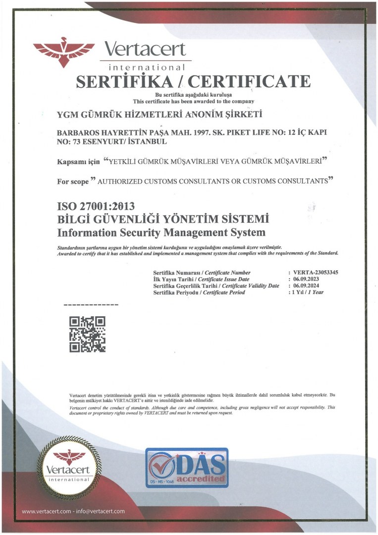 ISO 27001 Sertifikas